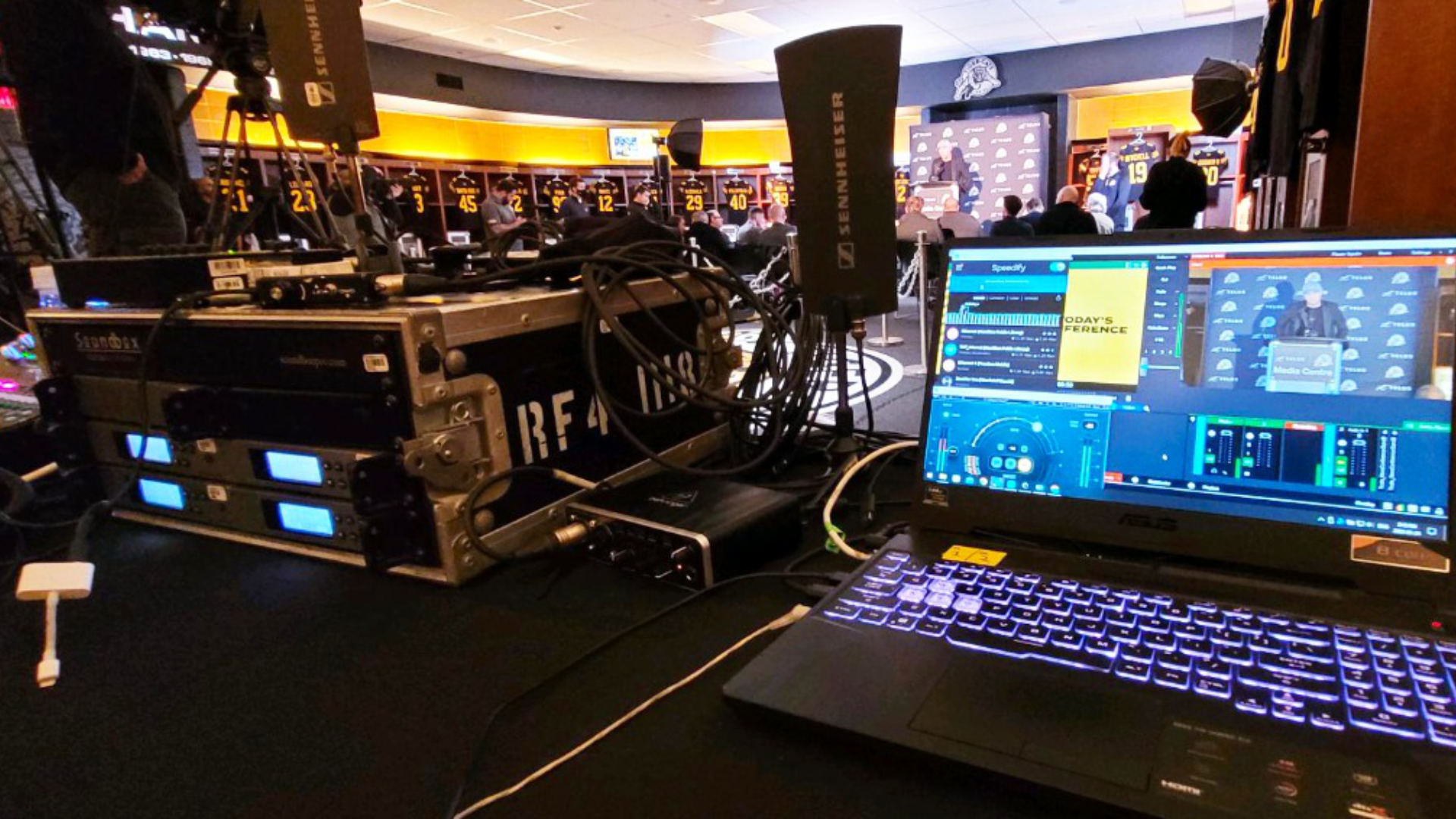 A behind the scenes look at an announcement broadcast for the Hamilton Tiger-Cats