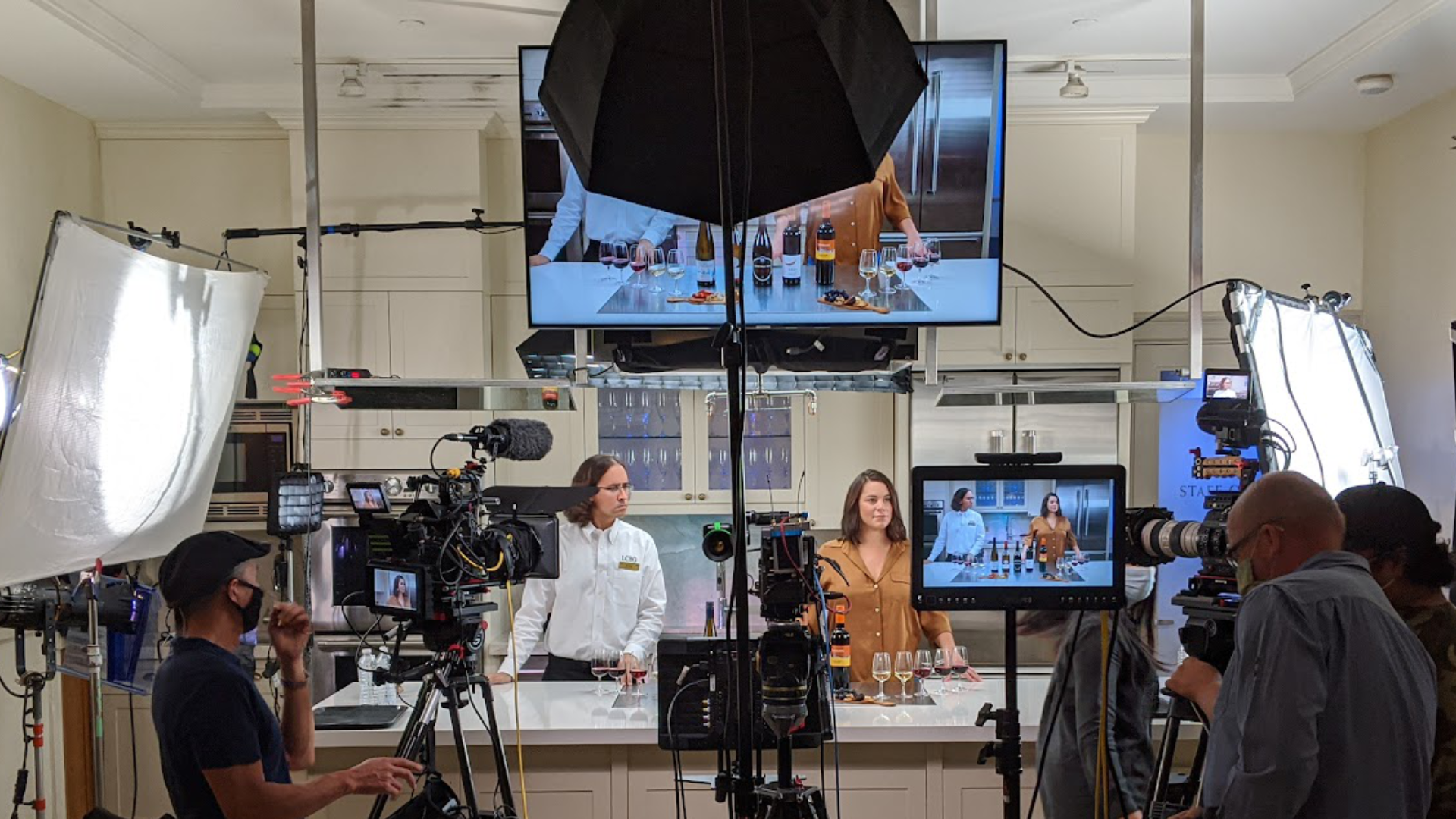 A studio setup for an LCBO live stream