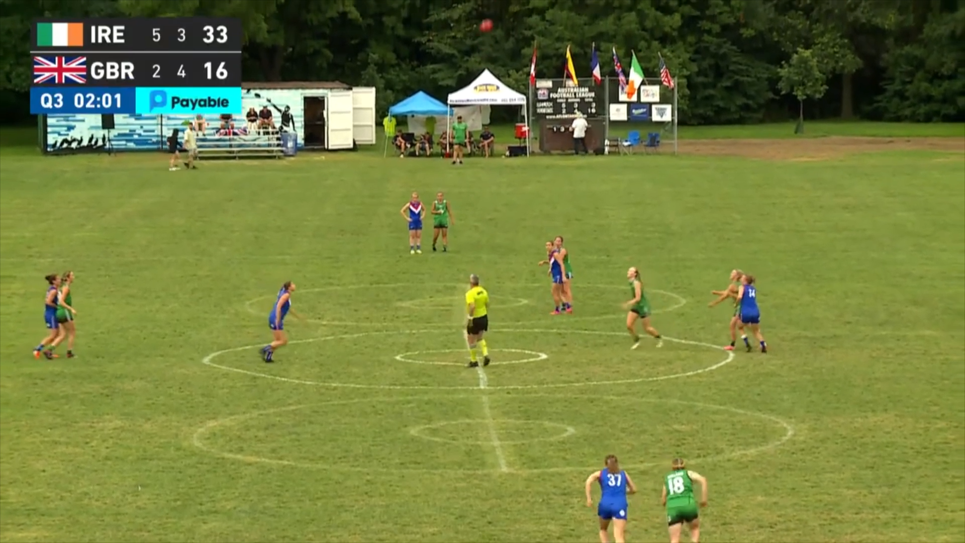 A branded scorebug for AFL Canada